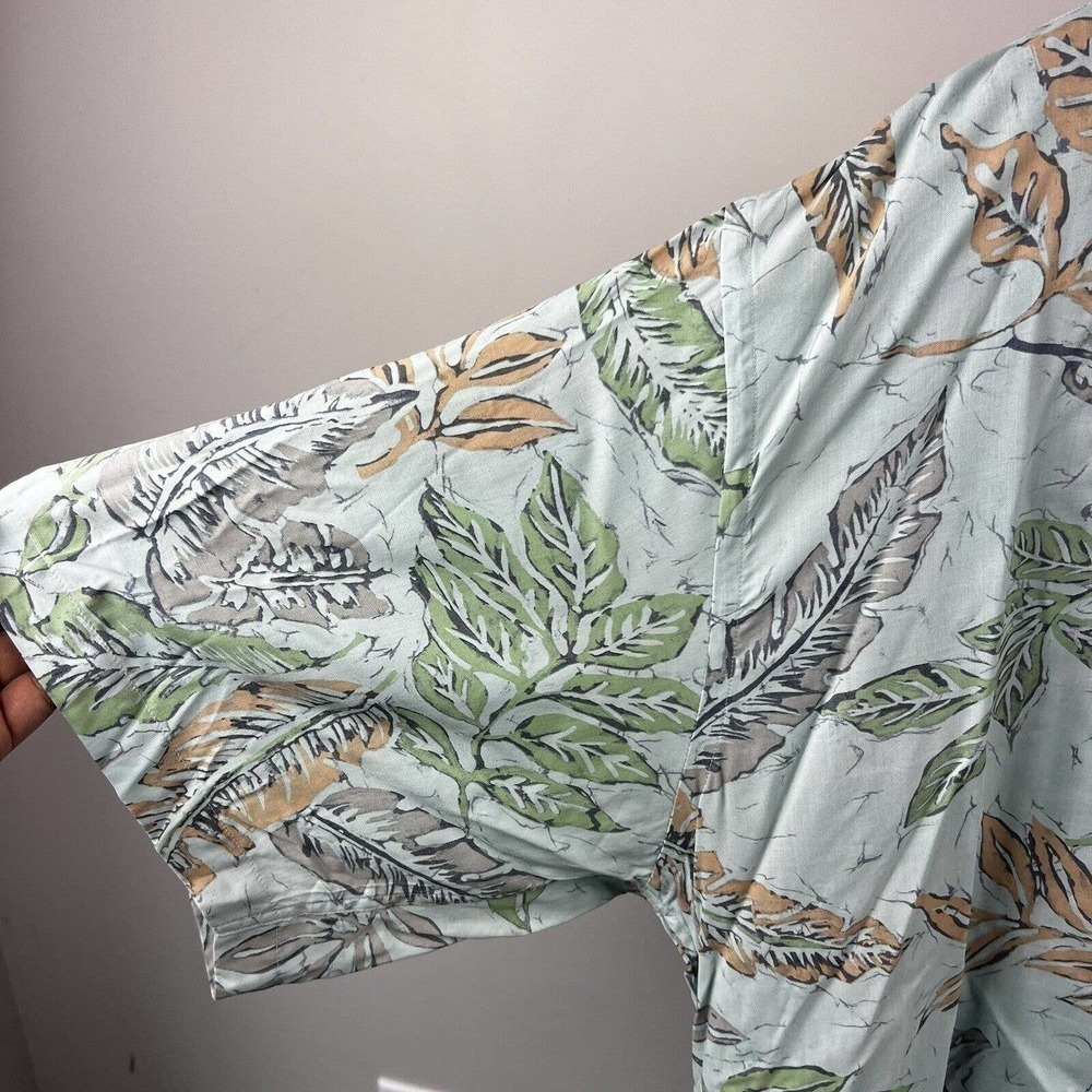 Burma Bibas Blue Short Sleeve Button-Down Shirt XXL NWT Tropical Leaves - Picture 5 of 12